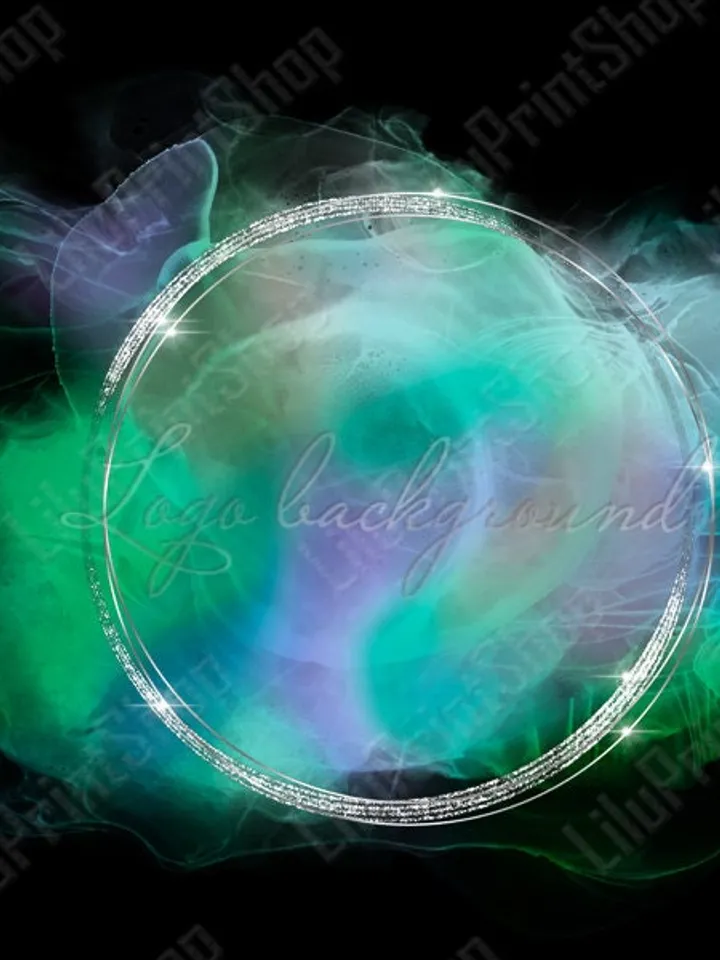 Mardi gras Logo Background Png Green and purple Alcohol ink logo design Round silver logo overlay Green circle logo instant download