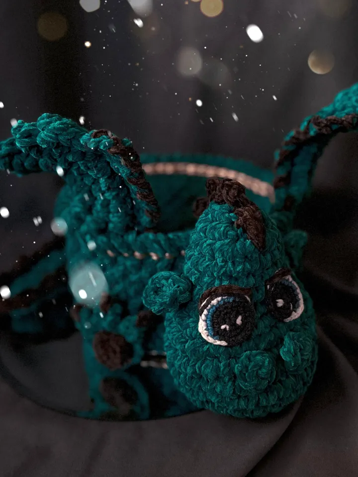 Crochet pattern Dragon basket PDF Digital instant download, Video tutorial, Storage organization, Christmas ornament, Symbol New Year 2024