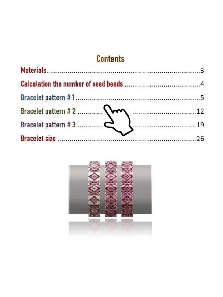 Cuff Bracelet patterns in Loom-Square Stitch technique for Miyuki Delicas & Preciosa. Seed beads Pattern. Instant Download.