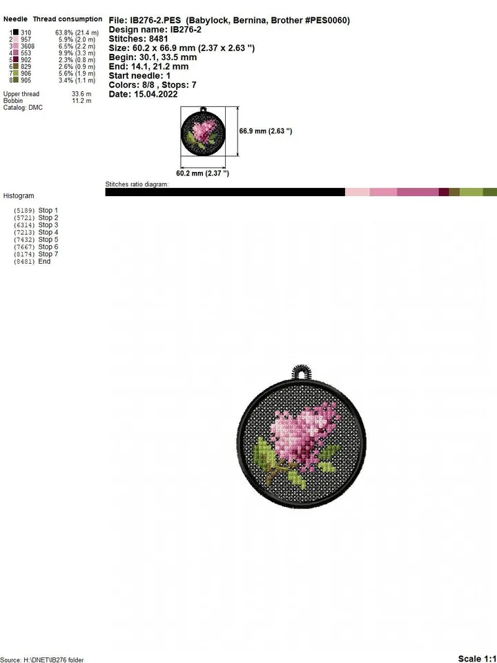 Lilac Earrings FSL Cross-stitch Pattern machine embroidery designs digital embroidery pattern free standing lace embroidery motif flower