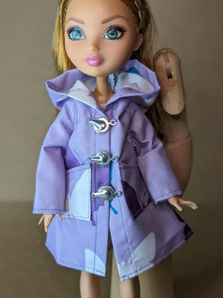 Handmade purple raincoat for 10.5-inch female dolls (MH, EAH)