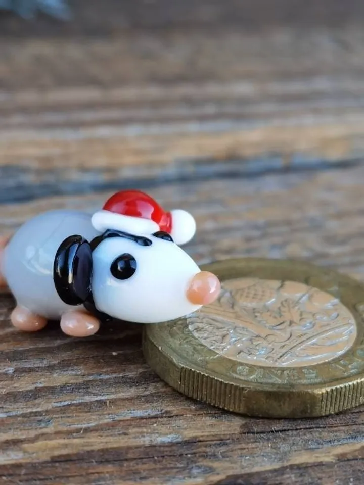 Opossum figurine Rat gifts Pet mouse Rat toy Glass opossum art Mouse miniature Dollhouse miniature Miniature animals Tiny glass possum