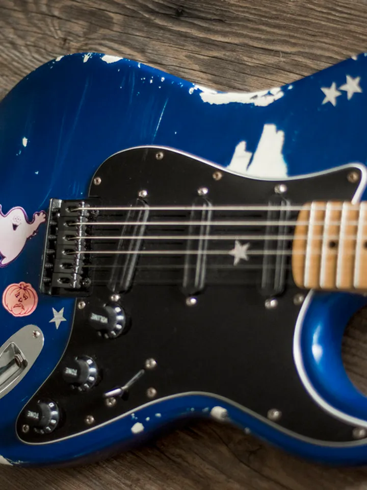 Billy Corgan blue Strat stickers Smashing Pumpkins guitar decal ghost set 11