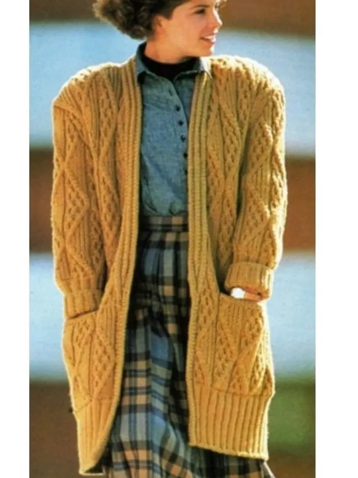 Cardigan knitting pattern, long cardigan knitting pattern, aran cardigan knitting pattern pdf
