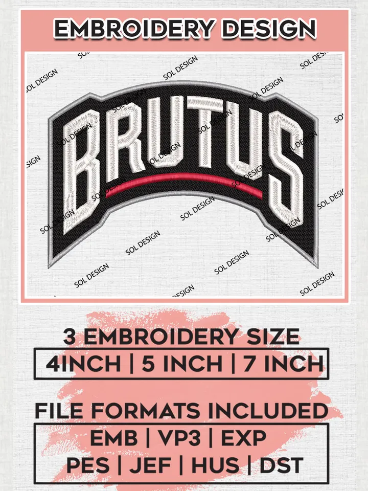 NCAA Brutus Ohio State Buckeyes Team Logo Embroidery Design Files, NCAA Ohio State Buckeyes Machine Embroidery, NCAA Teams, 3 sizes, NCAA Machine embroidery designs, Digital Download