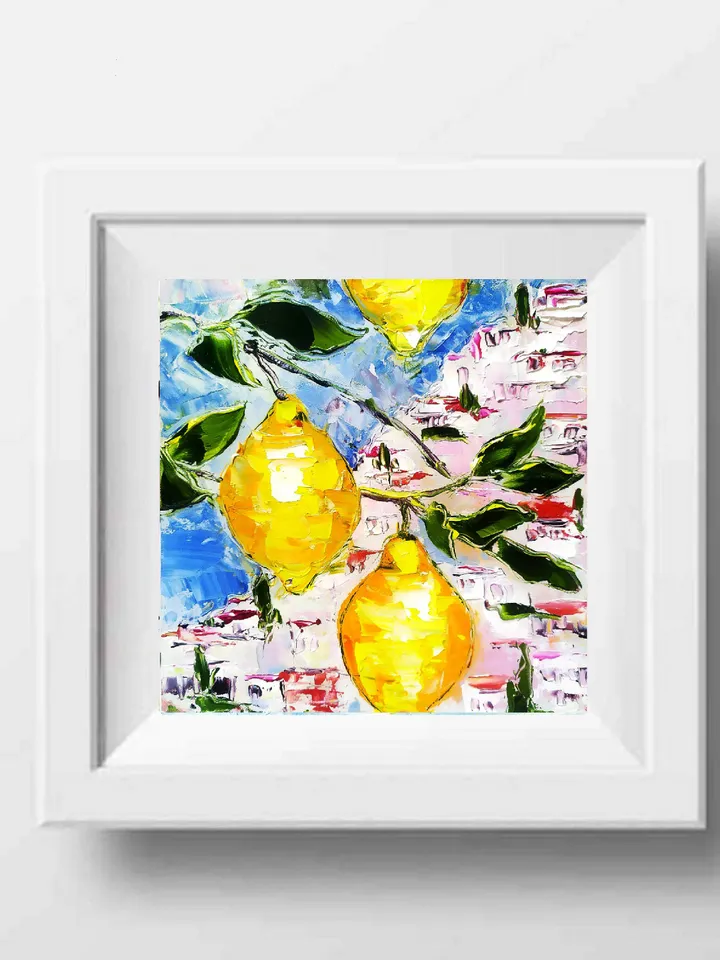 Italy Painting Original Art Coastal Painting Seascape Painting Sorrento Abstract Italy Painting Art Impasto Oil Painting by ArtProkopaloSv