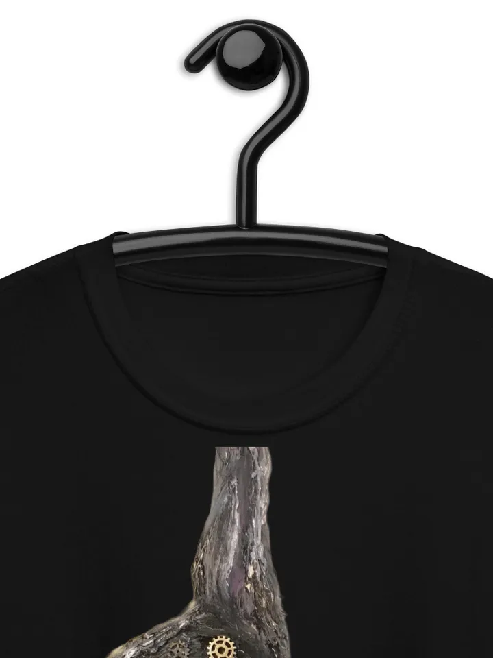 Black Bunny Short-Sleeve Unisex T-Shirt made with my original mix media artwork.
