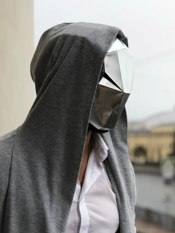 Papercraft Mask of the Future 1, Digital Template, PDF Download, Gurko, 3D Low Poly Animal Mask, DIY Origami, Pepakura, Paper Mask, Costume