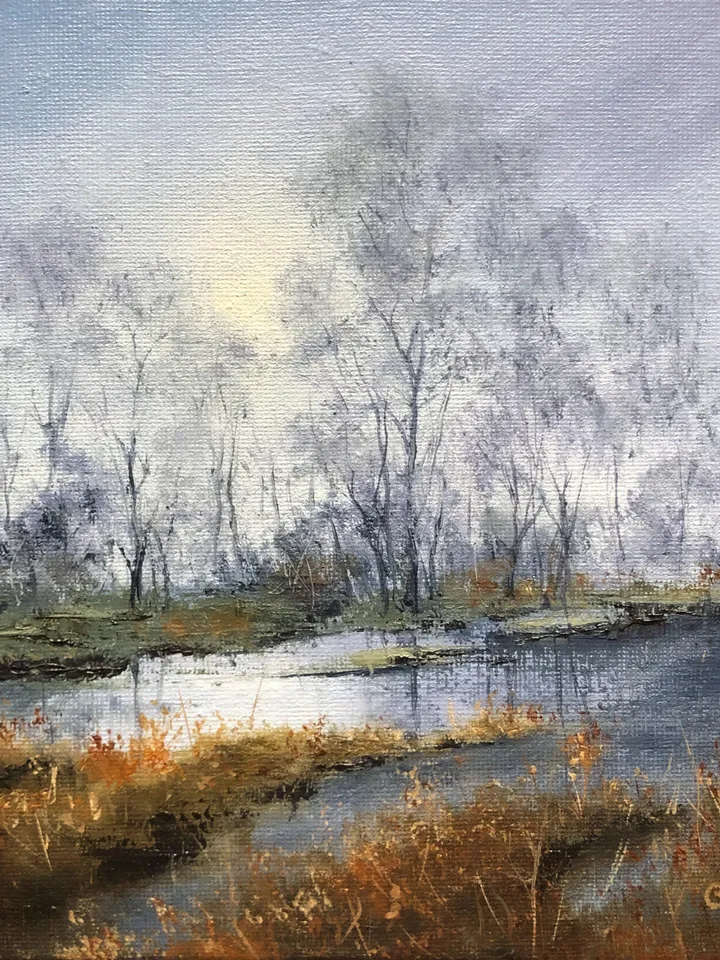 Landscape Original Oil Painting Forest Artwork