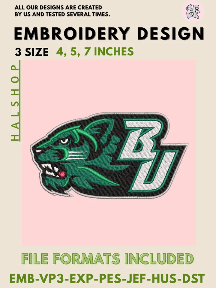 NCAA Binghamton Bearcats Embroidery Pattern, Round Logo Machine Embroidery Design, Digital File Download