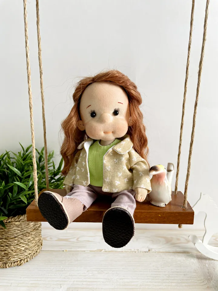 Art Doll Waldorf Doll Inspiration Handmade Textile Doll Birthday Gift for Girl