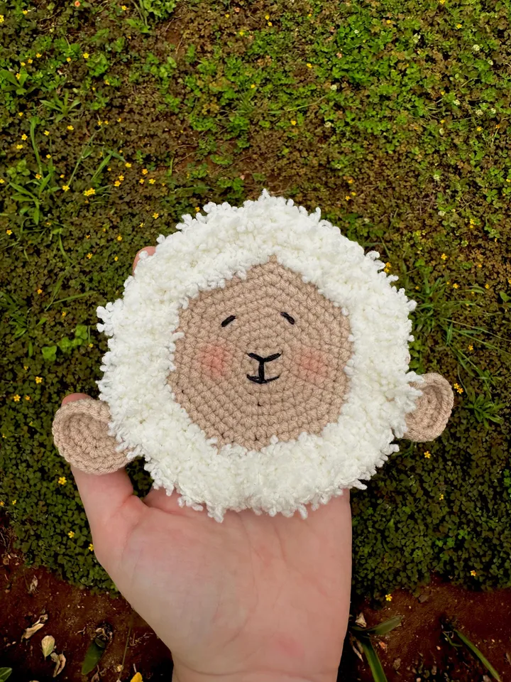 CROCHET SHEEP Lamb Coaster pattern - Lamb Coaster Crochet Pattern Cute Instant Digital Download PDF english
