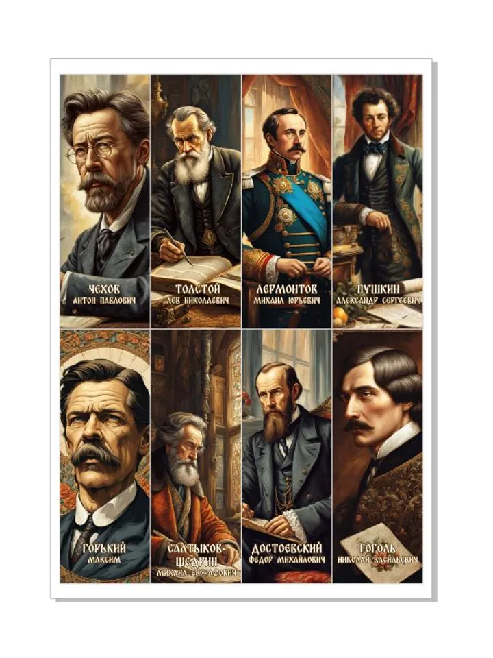 Bookmarks for books by Russian writers