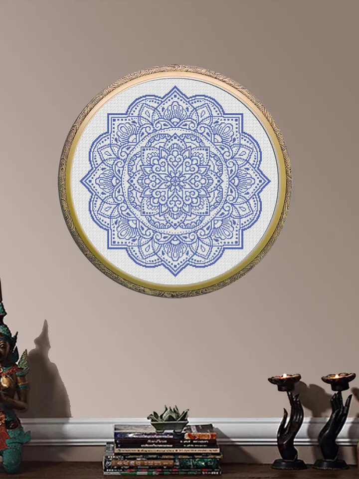 Mandala cross stitch pattern PDF download Mandala ornament cross stitch chart, Flower mandala pattern digital PDF, Mandala embroidery #M270