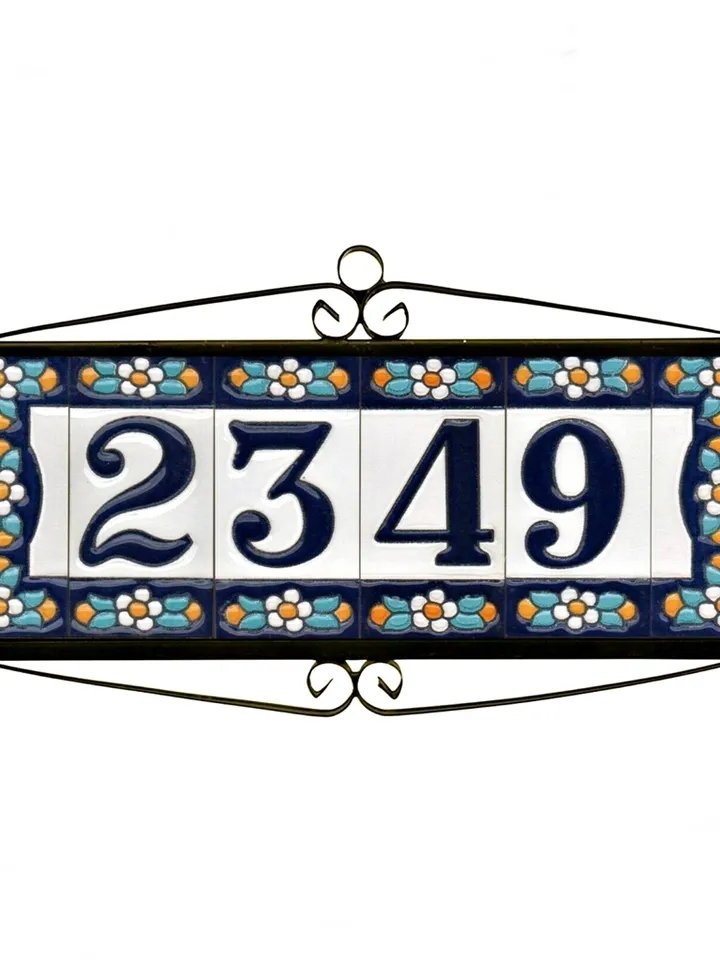 Ceramic letters and numbers 7.5cm. (3") for the wall - Hand-glazed in Spain - "ARTECER-Azul" models - Ceramic letters number -