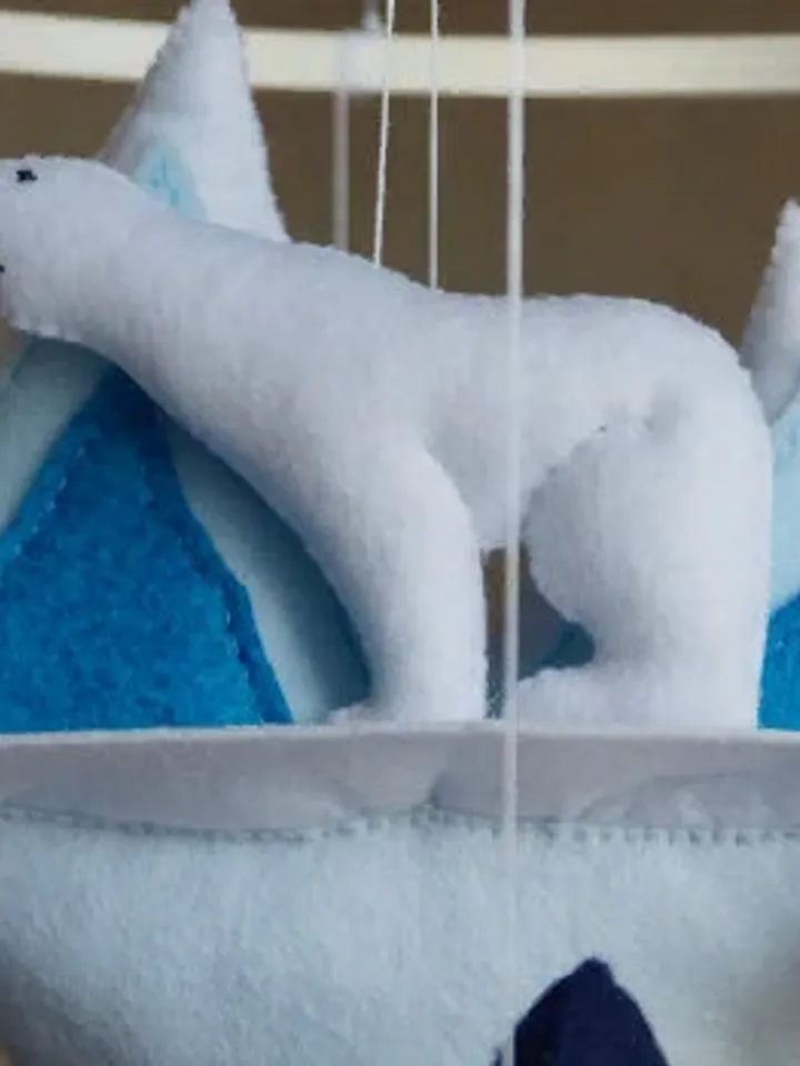 Ocean whales mobile, narwhal and orca whale, crib toy for ocean nursery