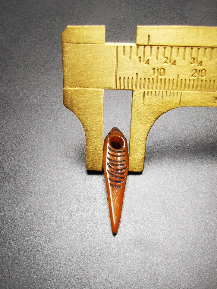 Gandhanra Tibetan Bone Carved Amulet Kila(Dorje Phurba), Hand-Carved Bead Counter Click Pendant for Mala,Prayer Beads