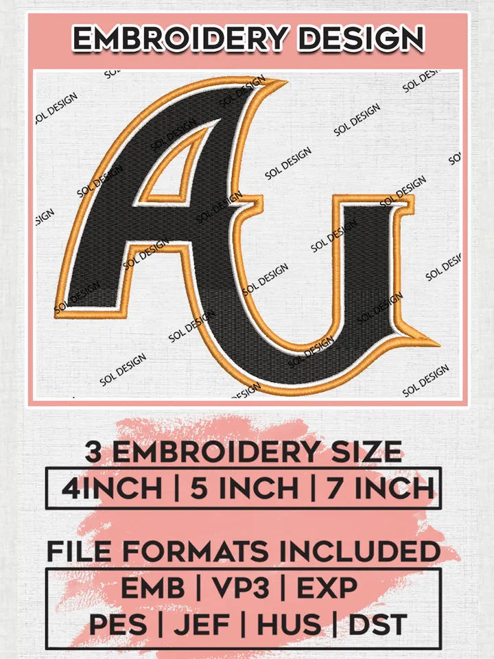 NCAA AU Ravens Team Logo Embroidery Design Files, NCAA Anderson Ravens Machine Embroidery, NCAA Teams, 3 sizes, NCAA Machine embroidery designs, Digital Download