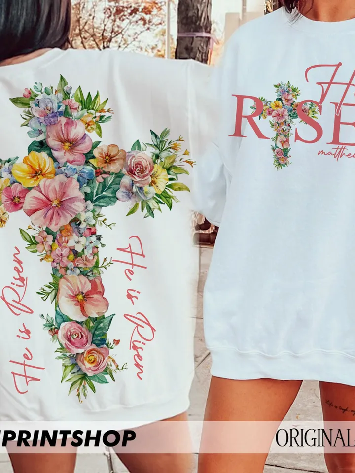 He is risen png, Easter png, Easter Floral Png, Christian Easter Png, True Easter PNG, Christian religious Bible verse png, Jesus Christ png