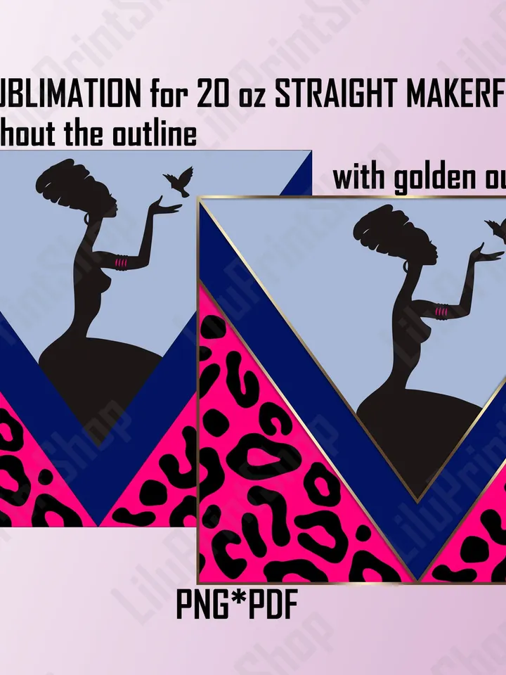 Afro woman tumbler template svg for 20oz skinny Afro girl and Cheetah v split tumbler svg for straight Makerflo Digital Instant download