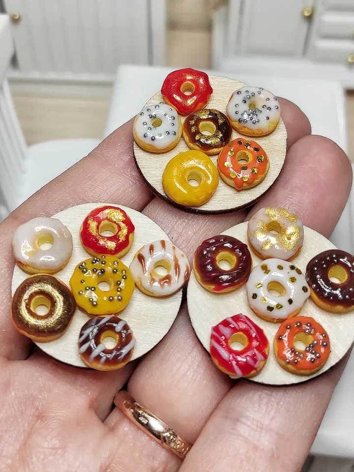 Donut, food scale 1 12, dessert for dolls, doll house, dessert, mini food, miniature food, food for dolls, mini food