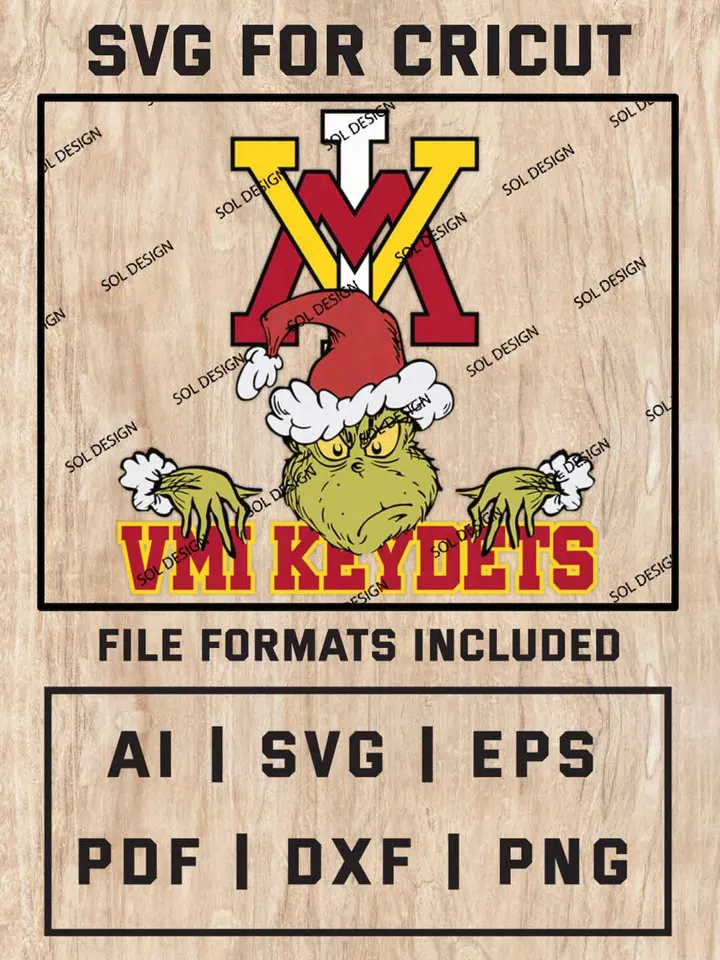 Grinch VMI Keydets SVG, NCAA SVG Design, NCAA VMI Keydets SVG, NCAA Keydets Cricut, Christmas Svg, Grinch svg, Digital Download