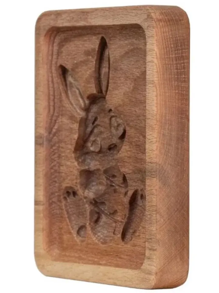 Bunny Embossed cookie mold, cookie cutter, wooden mold, Wooden stamp stamp for gingerbread cookies springerle stamp