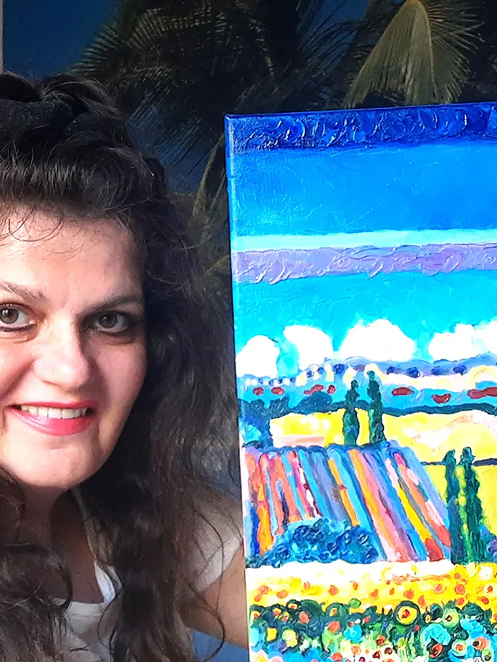 Sunflower Oil Painting Impasto Artwork Oil on canvas 12*8 inc
