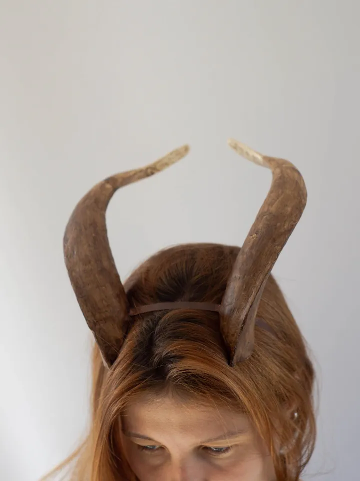 Tiefling Horns, Brown Devil Horns, Dragon Horns, Horns Headband, Fantasy Cosplay Horns for Halloween