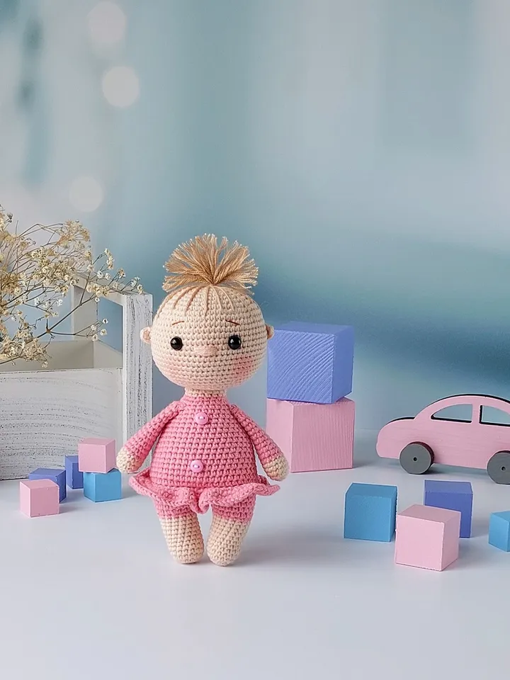 Crochet pattern of mini dolls in English. Crochet pattern doll. Tutorial crochet doll. Pattern baby doll. Pattern toys.
