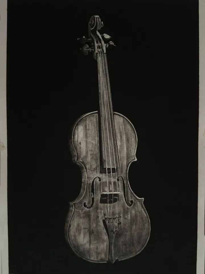 “violin Niccolò Paganini”№3 painting/handmade, pencil and charcoal from 4pieces“ art collection 3
