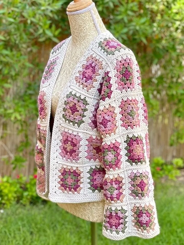 Crochet pattern cardigan , granny squares cardigan crochet pattern , easy cardigan pdf size XS - 4 XL