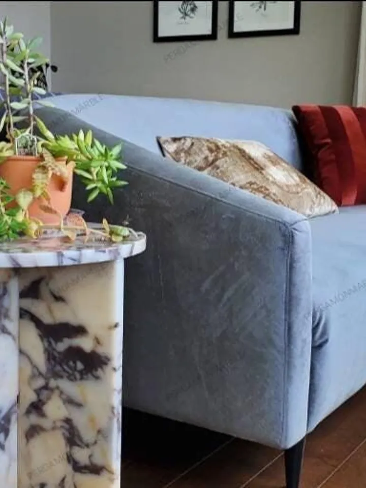 Calacatta Viola Marble side table, end table,nightstand italian marble 100% Handmade Product