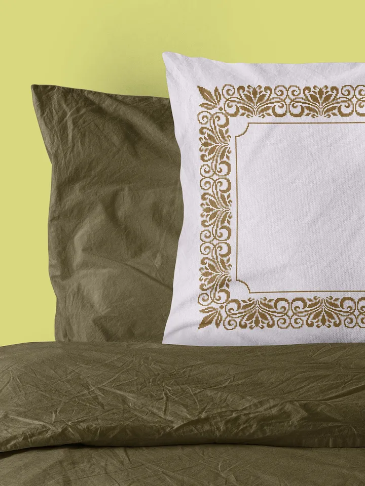 Square frame cross stitch pattern PDF download Flower border cross stitch chart, Simple cross stitch pillow, Monochrome mandala frame #Y12