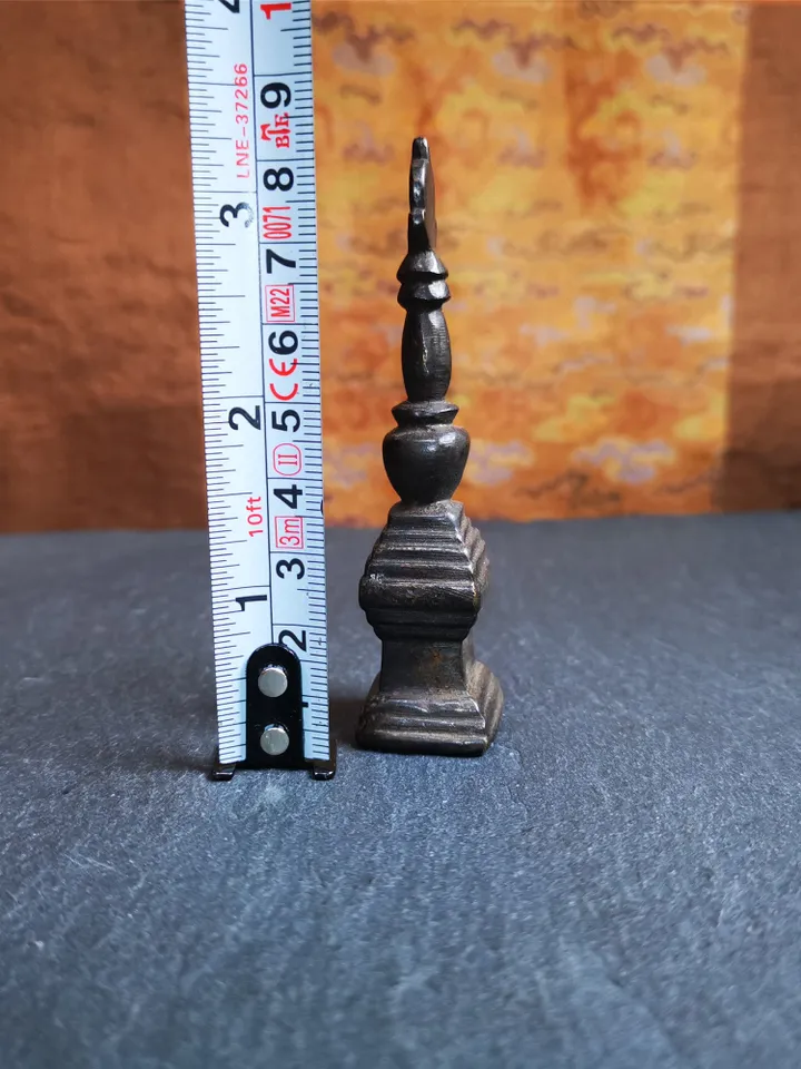 Gandhanra Vintage Tibetan Buddhist Tower Amulet,Stupa,Pagoda Pendant,Made of Thokcha,3.35 inches