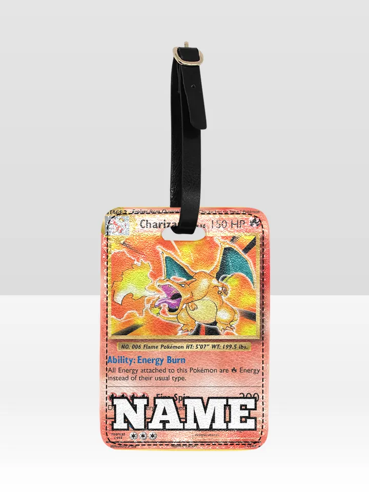 Charizard Card Luggage Tag Custom NAME