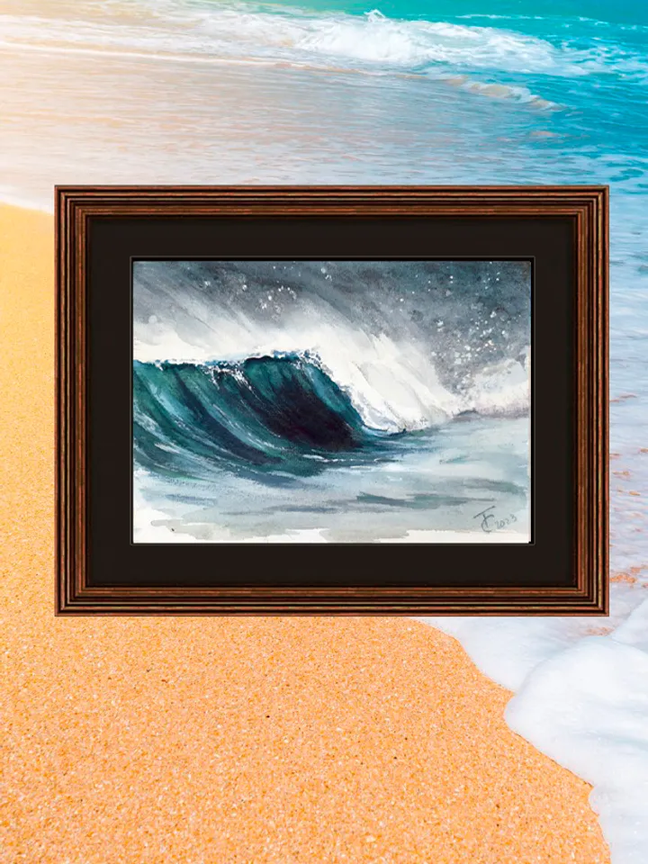 Wave. Sea voyages watercolor series 21x15 cm (8.28 х 5,9 inches)