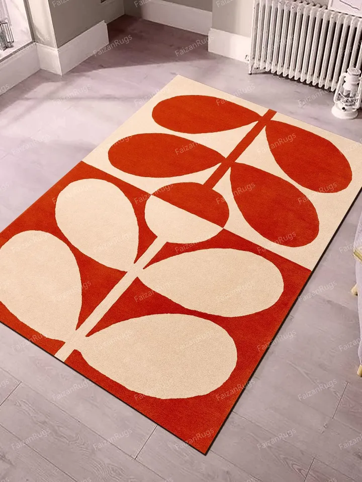 Green leaf Hand tufted rugs 100% wool for living room, bed room, kids room in any size 8x10,6x9,5x8,4x6,Fast up guys!!!!!