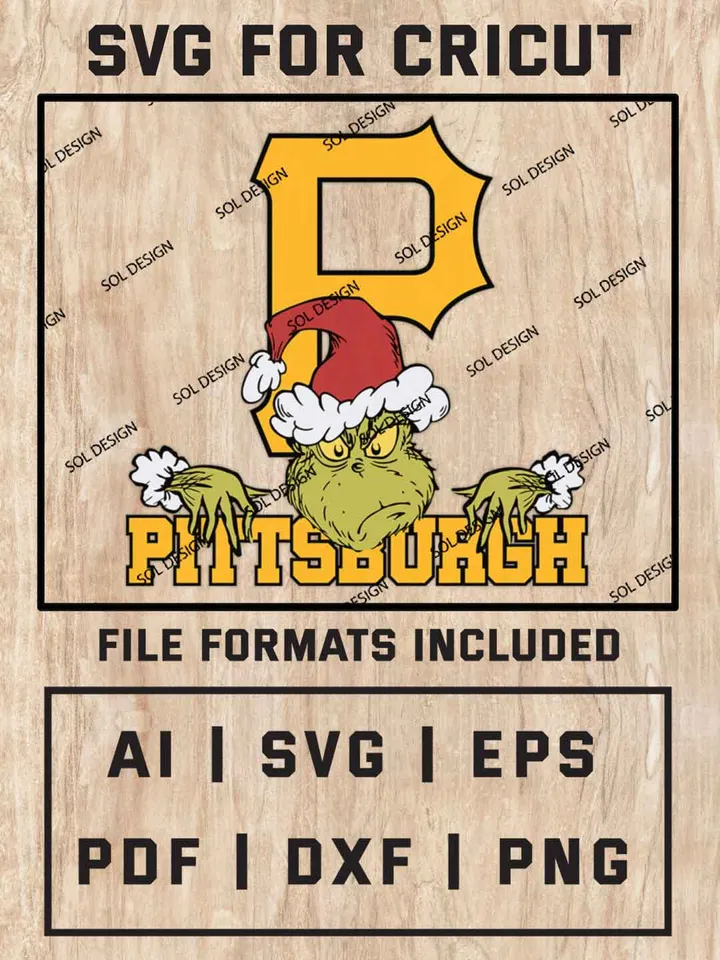 Grinch Pittsburgh Pirates SVG, MLB SVG Design, MLB Pittsburgh Pirates Logo SVG, MLB Pirates Cricut, Christmas Svg, Grinch svg, Digital Download