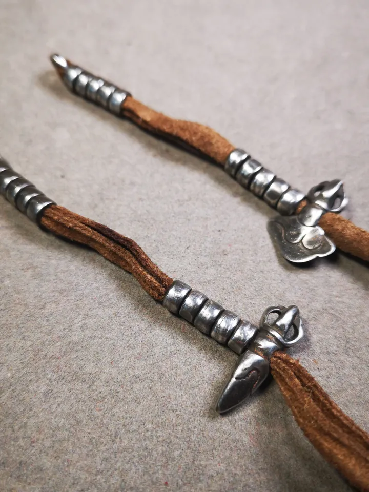 Gandhanra Handmade 5mm Tibetan Buddhist Prayer Bead Counters for 8-15mm Mala,with Kila and Kartika Pendant,Made of Cold Iron