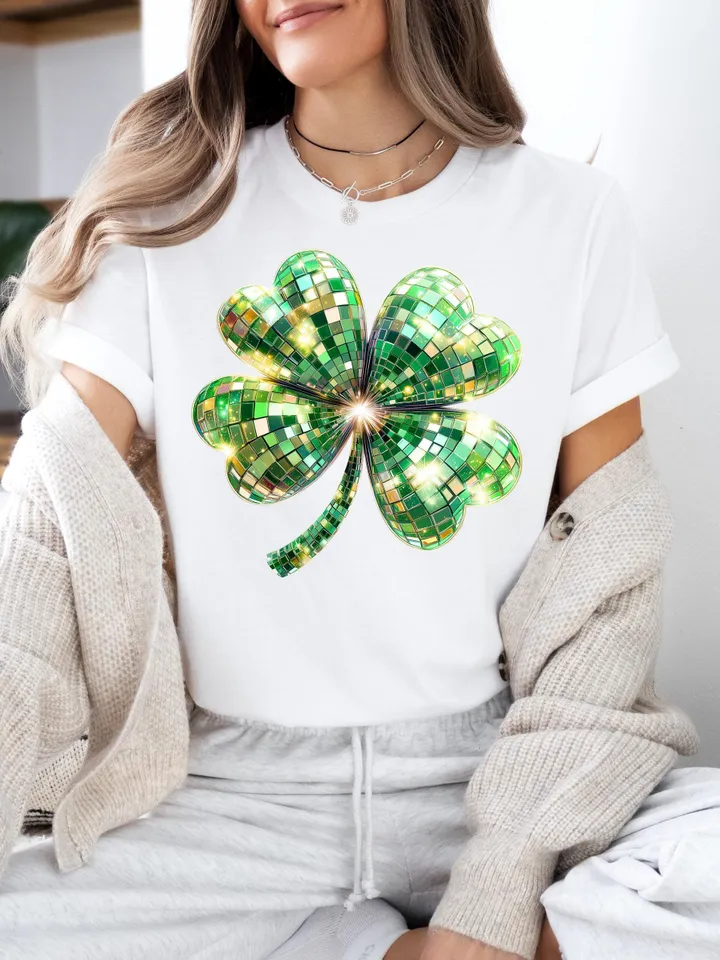 St. Patrick’s Day Clover png, St Patricks Coquette PNG, Coquette PNG, Glitter Faux Disco png, St Patrick's Day png, Shiny Irish, Shamrock