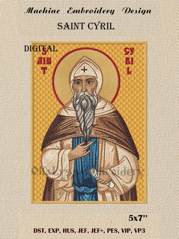 Saint Cyril embroidery design