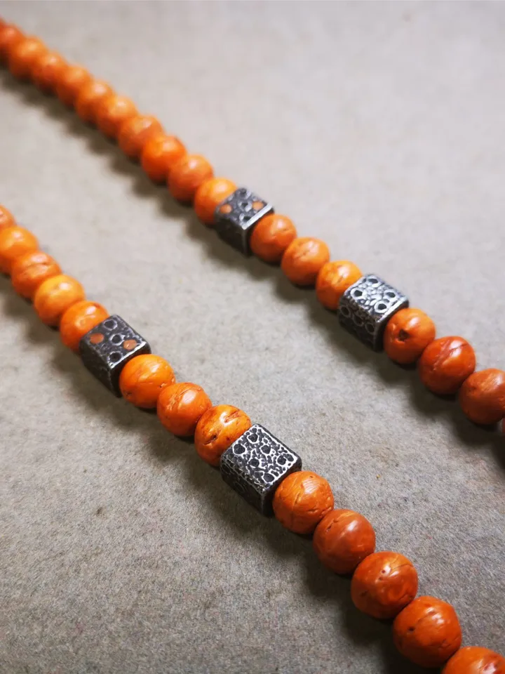 Gandhanra Handmade Tibetan Mala Spacer Beads,Cold Iron Dice Marker Beads for Prayer Beads Necklace Accessories,0.3&quot; × 0.3&quot;