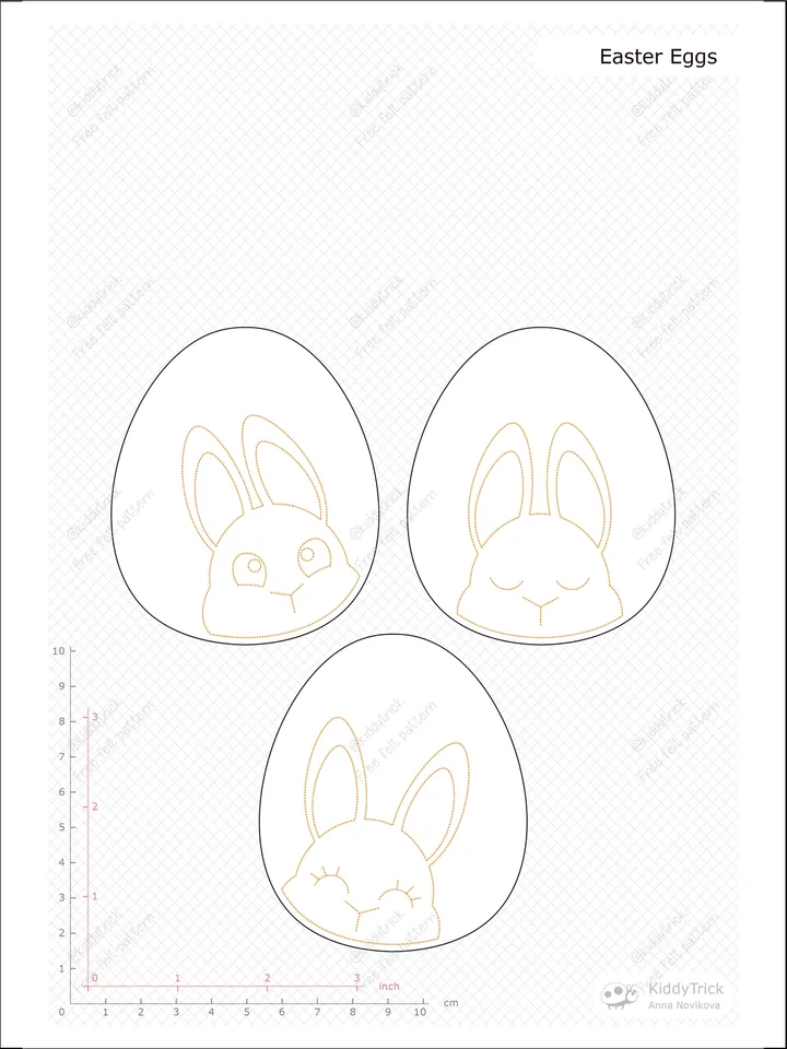 Felt Easter Eggs - Sewing Pattern