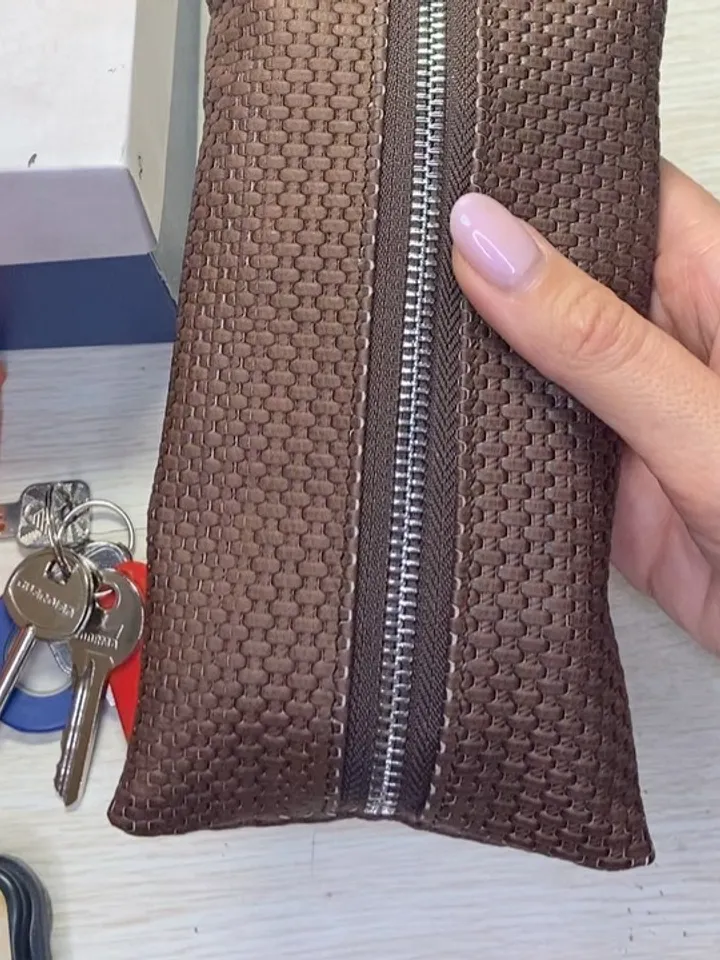 Leather cosmetic bag