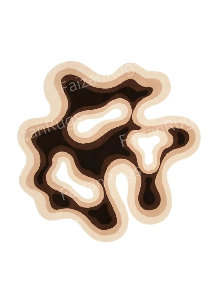 Buy Amoeba Shaped Rug Hand-Tufted 100% Wool Handmade Area Rug Carpet for Home, Bedroom, Living Room, Kids Room, Custom Rug Also.
