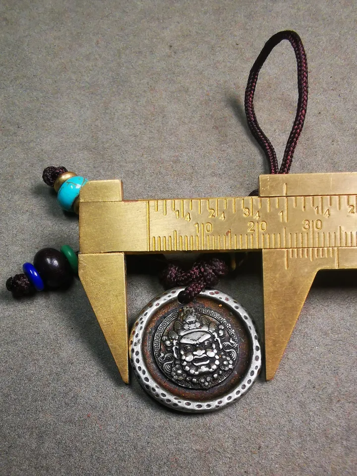 Gandhanra Handmade Tibetan Amulet Badge,Mahakala Pendant, Buddhist Protector Deity