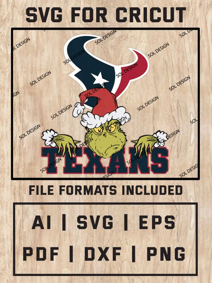 Grinch Houston Texans SVG, NFL SVG Design, NFL Houston Texans SVG, NFL Texans Cricut, Christmas Svg, Grinch svg, Digital Download