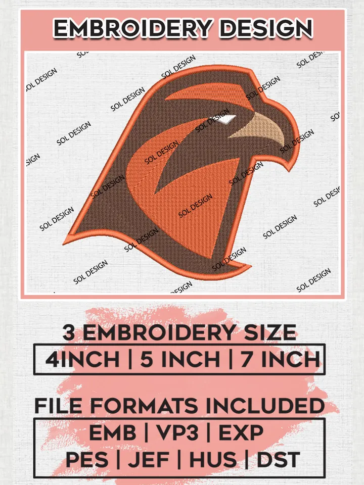 Bowling Green Falcons Embroidery Designs, NCAA Logo Embroidery Files, NCAA Bowling Green Falcons Logo, NCAA Embroidery Designs, Machine Embroidery Designs, Digital Download