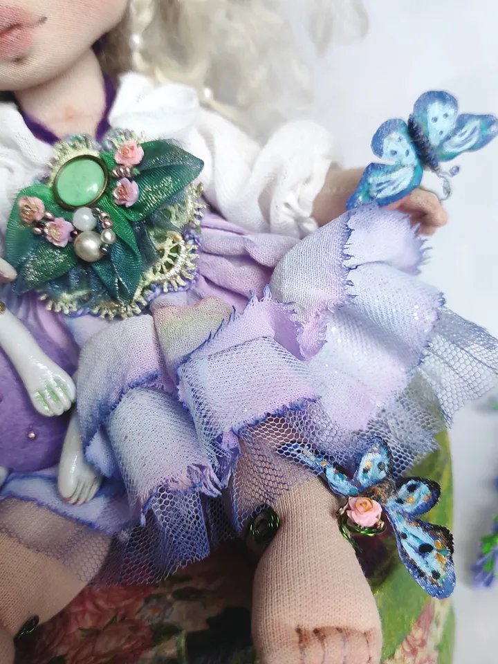 Elf textile doll. Flower Fairy.